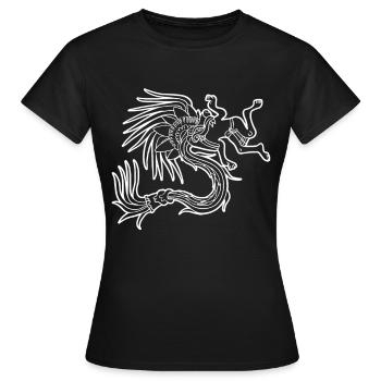Quetzalcoatl Aztec Maya Serpent à plumes - T-shirt Femme - noir - Devant - AI Model Female 172 dark (172cm)