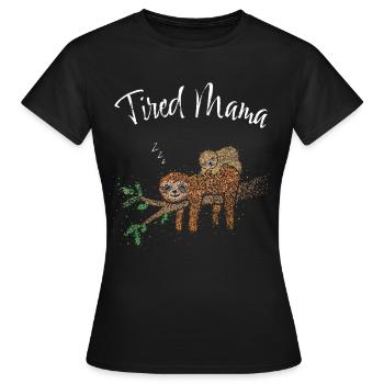 Maman Paresseuse Expectant Fête des Mères - T-shirt Femme - noir - Devant - AI Model Female 172 dark (172cm)