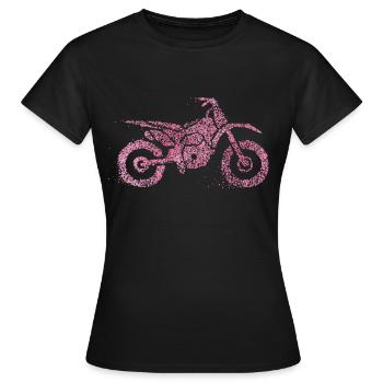 Moto MotoCycliste Motard - T-shirt Femme - noir - Devant - AI Model Female 172 dark (172cm)