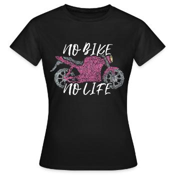 Pas de vélo Pas de vie Moto Motard - T-shirt Femme - noir - Devant - AI Model Female 172 dark (172cm)