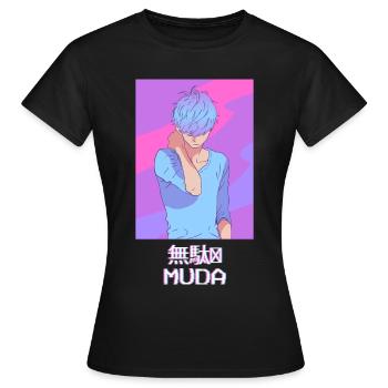 Emo Anime Young Vaporwave Esthétique Muda Geschen - T-shirt Femme - noir - Devant - AI Model Female 172 dark (172cm)