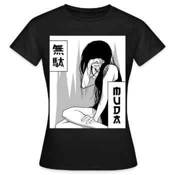 Emo Anime Girl Goth Vaporwave Esthétique Muda - T-shirt Femme - noir - Devant - AI Model Female 172 dark (172cm)