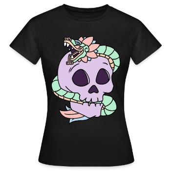 Quetzalcoatl Pastel Goth Skull Aztec Cadeau - T-shirt Femme - noir - Devant - AI Model Female 172 dark (172cm)