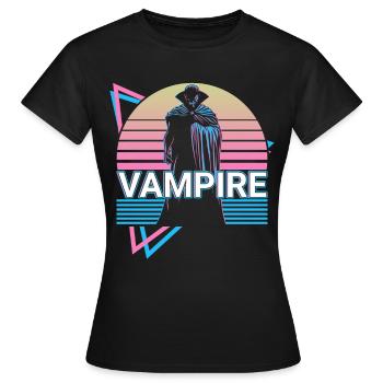 Vampir Halloween Blutsauger Retro Geschenk - Frauen T-Shirt - Schwarz - Vorne - AI Model Female 172 dark (172cm)