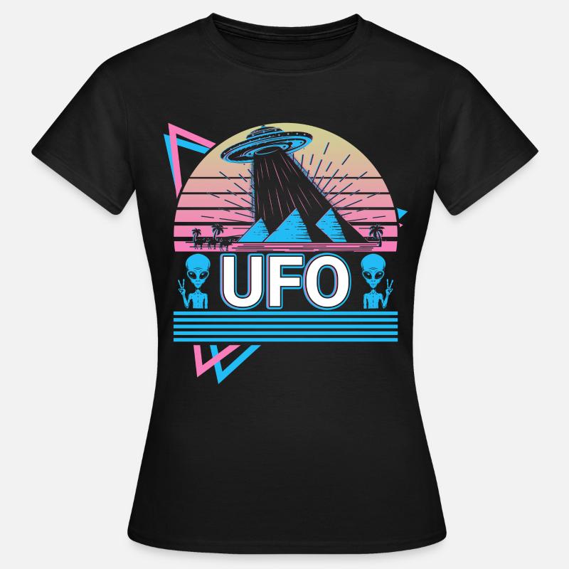 Ufo Alien Kidnapping Retro Gift - T-shirt Femme - noir