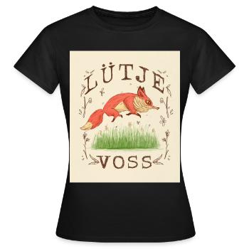 Lütje Voss Petit renard bas-allemand - T-shirt Femme - noir - Devant - AI Model Female 172 dark (172cm)
