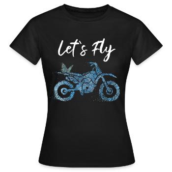 Motocross Biker Papillon - T-shirt Femme - noir - Devant - AI Model Female 172 dark (172cm)