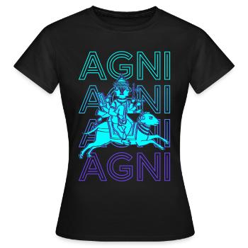 Agni Dieu hindou Mythologie hindoue ancienne Rétro Gesc - T-shirt Femme - noir - Devant - AI Model Female 172 dark (172cm)