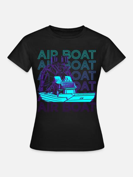 Airboat Airboat Driving FanBoat Retro Gift - T-shirt Femme - noir