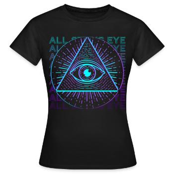 All-seeing Eye Retro Gift - Women's T-Shirt - black - Front - AI Model Female 172 dark (172cm)