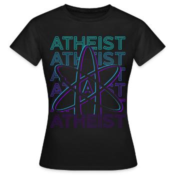 Atheist Atheism Anti-Religion Science Atomw - Women's T-Shirt - black - Front - AI Model Female 172 dark (172cm)
