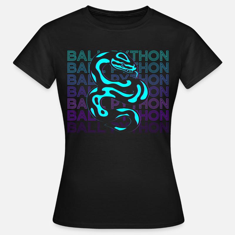 Ball Python Snake Retro Gift - Women's T-Shirt - black