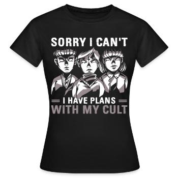 Funny Cult Occult Gift - Women's T-Shirt - black - Front - AI Model Female 172 dark (172cm)