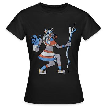 Tlaloc Aztec Rain Dieu Aztèque Nahu - T-shirt Femme - noir - Devant - AI Model Female 172 dark (172cm)