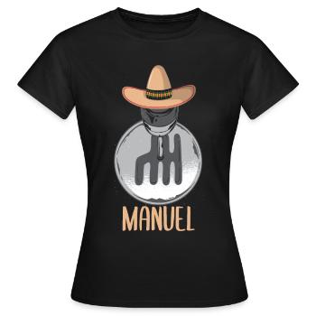Funny Car Manual Shift lever knob on Sombrero - Women's T-Shirt - black - Front - AI Model Female 172 dark (172cm)