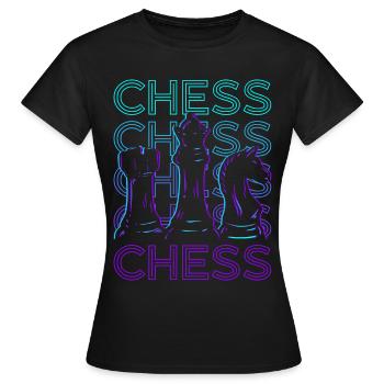 Joueur d’échecs Maître d’échecs Retro Gift - T-shirt Femme - noir - Devant - AI Model Female 172 dark (172cm)