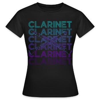 Clarinet Clarinet Clarinet Retro Gift - Women's T-Shirt - black - Front - AI Model Female 172 dark (172cm)
