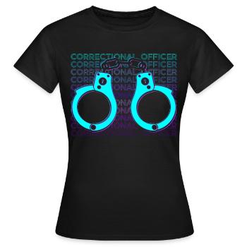 Agent correctionnel Agence d’application de la loi Ges - T-shirt Femme - noir - Devant - AI Model Female 172 dark (172cm)