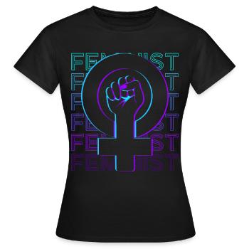 Féminisme féministe Retro Gift - T-shirt Femme - noir - Devant - AI Model Female 172 dark (172cm)