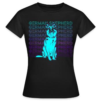 German Shepherd Retro - Women's T-Shirt - black - Front - AI Model Female 172 dark (172cm)