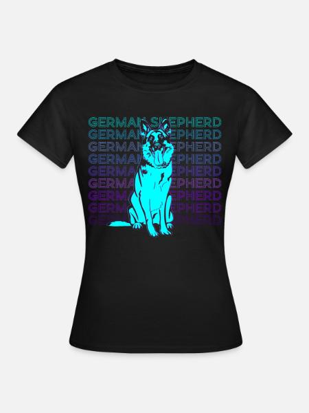 Berger Allemand Rétro - T-shirt Femme - noir