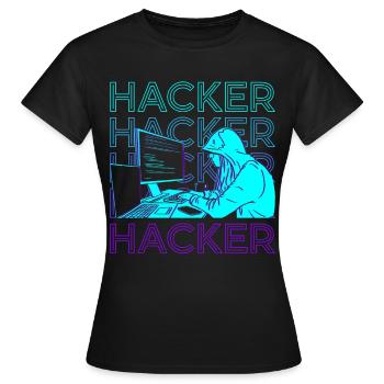 Hacker Hacking Hack Coding Programming Retro - Women's T-Shirt - black - Front - AI Model Female 172 dark (172cm)
