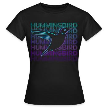 Colibri Rétro - T-shirt Femme - noir - Devant - AI Model Female 172 dark (172cm)