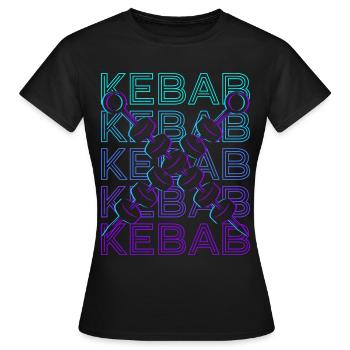 Doner kebab kebab kebab rétro - T-shirt Femme - noir - Devant - AI Model Female 172 dark (172cm)
