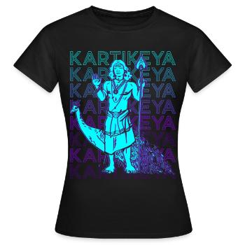 Kartikeya Dieu hindou Mythologie hindoue Dieu ancien - T-shirt Femme - noir - Devant - AI Model Female 172 dark (172cm)