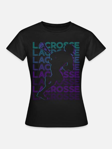 Lacrosse Spieler Retro - Frauen T-Shirt - Schwarz