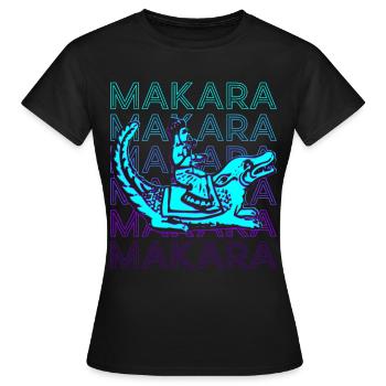 Makara Mythologie hindoue Ancienne rétro hindoue - T-shirt Femme - noir - Devant - AI Model Female 172 dark (172cm)
