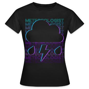 Meteorologe Meteorologie Wetterfrosch Retro - Frauen T-Shirt - Schwarz - Vorne - AI Model Female 172 dark (172cm)