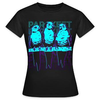 Sittich Retro - Frauen T-Shirt - Schwarz - Vorne - AI Model Female 172 dark (172cm)