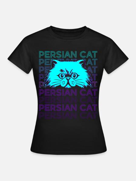 Perserkatze Retro - Frauen T-Shirt - Schwarz