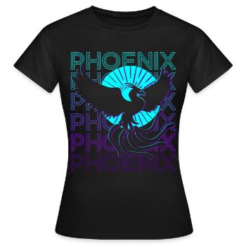 Phoenix Rétro - T-shirt Femme - noir - Devant - AI Model Female 172 dark (172cm)