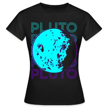 Pluto Retro - Frauen T-Shirt - Schwarz - Vorne - AI Model Female 172 dark (172cm)