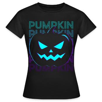 Pumpkin Head Jack O Lantern Halloween Retro - Women's T-Shirt - black - Front - AI Model Female 172 dark (172cm)