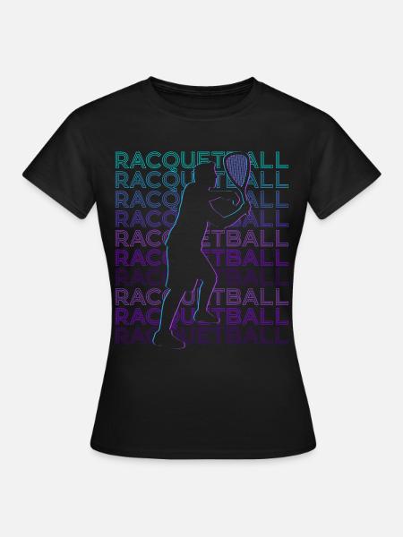 Racquetball Spieler Retro - Frauen T-Shirt - Schwarz