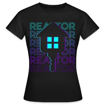 Courtier Agent immobilier Courtier Retro - T-shirt Femme - noir - Devant - AI Model Female 172 dark (172cm)