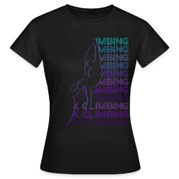 Felsklettern Felskletterer Retro - Frauen T-Shirt - Schwarz - Vorne - AI Model Female 172 dark (172cm)
