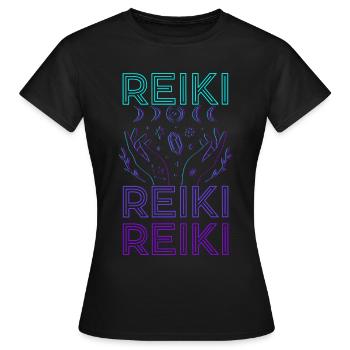 Reiki Heiler Geistiges Heilen Ganzheitlicher Heile - Frauen T-Shirt - Schwarz - Vorne - AI Model Female 172 dark (172cm)