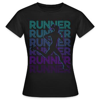 Runners Run Rétro - T-shirt Femme - noir - Devant - AI Model Female 172 dark (172cm)