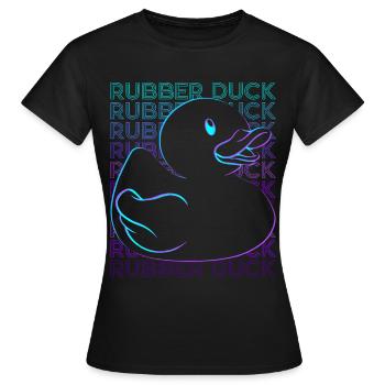 Gummi-Ente Retro - Frauen T-Shirt - Schwarz - Vorne - AI Model Female 172 dark (172cm)