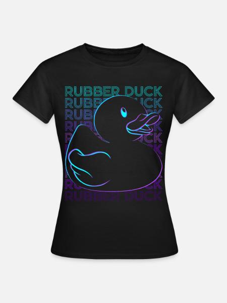 Gummi-Ente Retro - Frauen T-Shirt - Schwarz