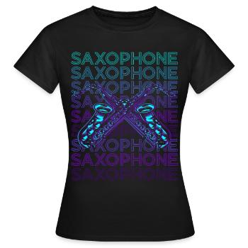 Saxophonist Saxophonist Retro - Frauen T-Shirt - Schwarz - Vorne - AI Model Female 172 dark (172cm)