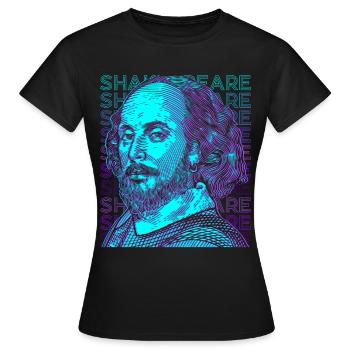 Shakespeare Rétro - T-shirt Femme - noir - Devant - AI Model Female 172 dark (172cm)