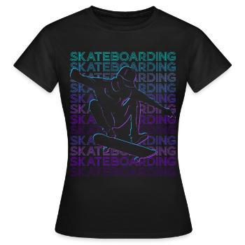 Skateboard Skateboard Skateboard Rétro - T-shirt Femme - noir - Devant - AI Model Female 172 dark (172cm)
