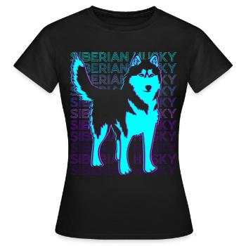 Sibérie Husky Rétro - T-shirt Femme - noir - Devant - AI Model Female 172 dark (172cm)