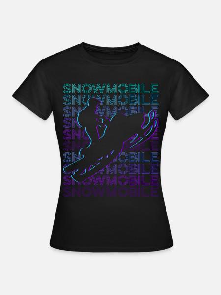 Snøscooter retro - T-skjorte for kvinner - svart