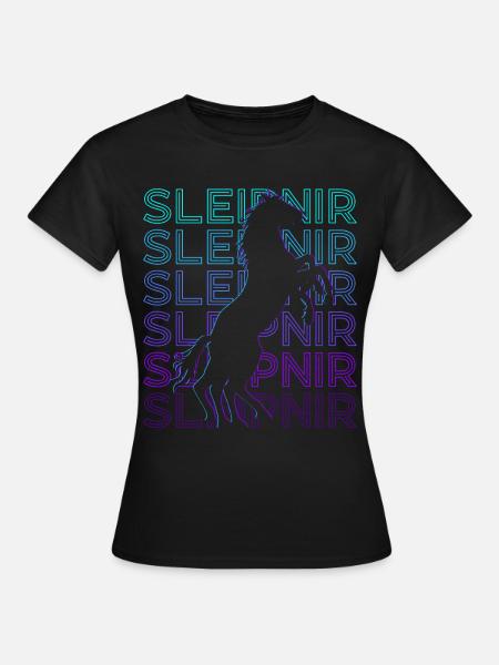 Sleipnir Odin Wikinger Nordische Mythologie Retro - Frauen T-Shirt - Schwarz